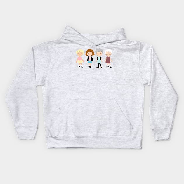 The Golden Girls Sitcom TV Rose Blanche Dorothy Sophia Kids Hoodie by IstoriaDesign